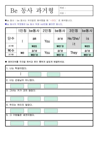 Be동사 과거형