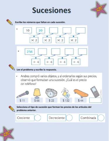 Sucesiones de multiplicación y división 6