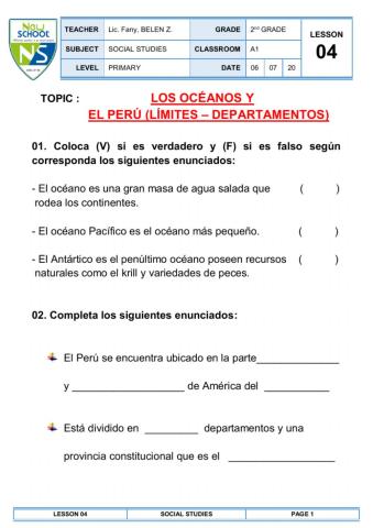 El Perú sus límites y departamentos