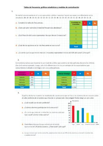 Estadistica: tablas de frecuencia y graficos estadisticos