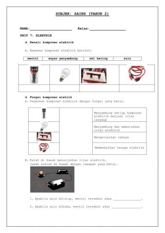 unit 7 elektrik tahun 2 lw
