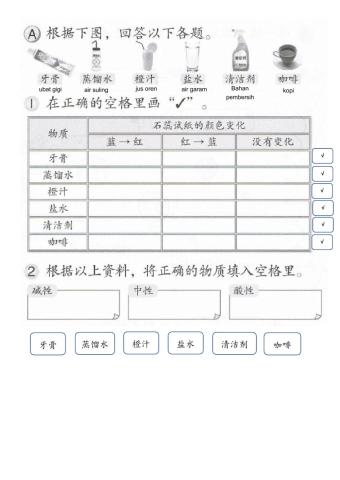 三年级科学单元八：酸与碱 Topik 8 : Asid & Alkali