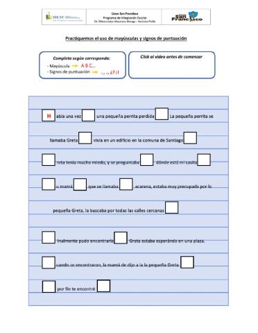 Signos de puntuación y mayúsculas