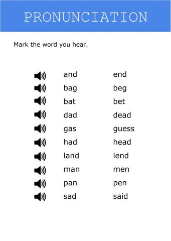 Minimal Pairs - ɛ or æ