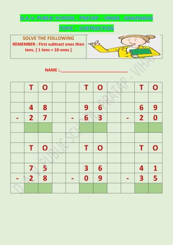 Subtraction 2- digit numbers