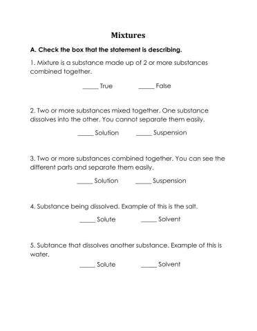 Mixtures: Solution or Suspension