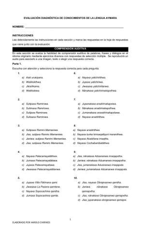 Evaluación diagnóstica