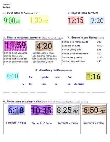 Sp I Unit 1: La hora