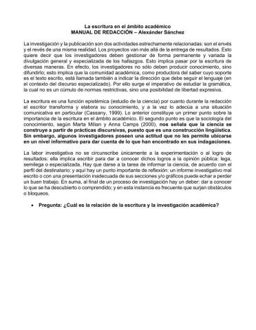 Escritura e investigacion