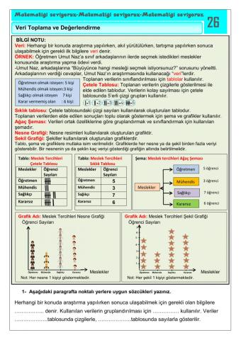 Matematiği Seviyoruz 26  Veri Toplama ve Değerlendirme