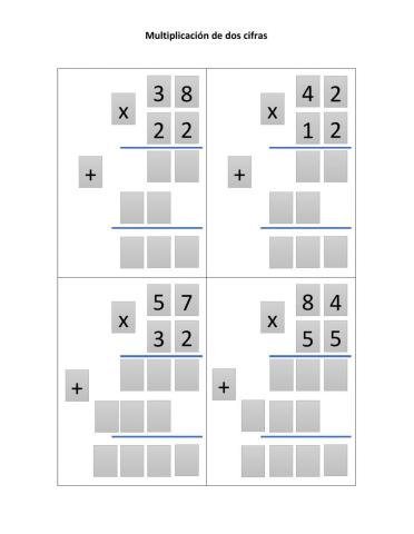 Multiplicación de dos cifras