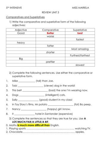 Review unit 3- 5th intensive