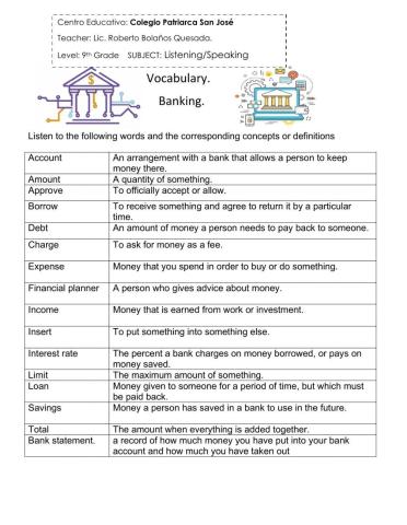 Banking vocabulary toeic