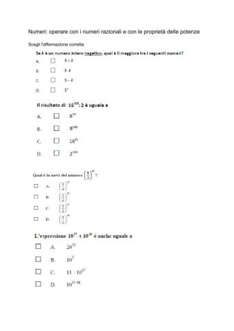 Operare con numeri razionali e con le potenze