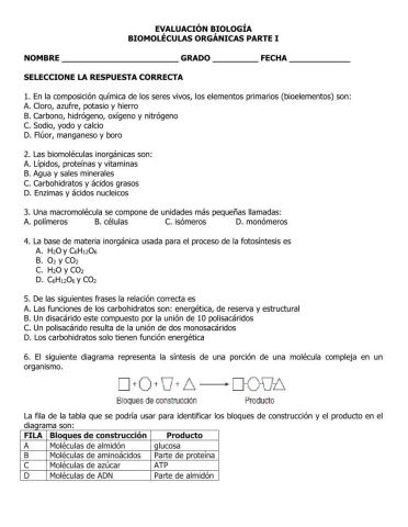 Biomoléculas parte 1