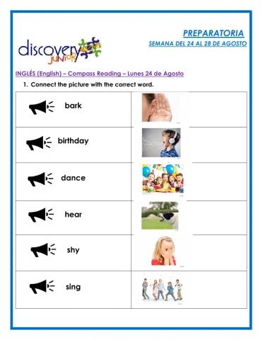 Preparatoria Vocabulary Worksheet August 24th