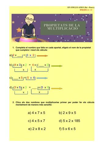 Les propietats de la multiplicació