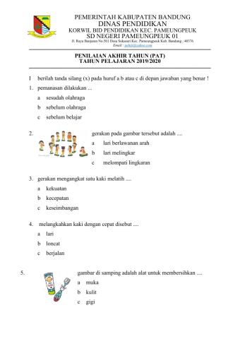 Latihan Soal PAT Kelas 1