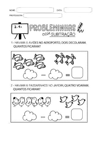 Problemas subtração