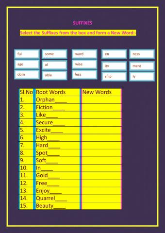 Suffixes