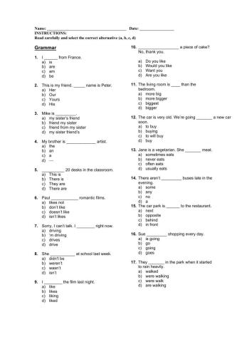 Placement Test