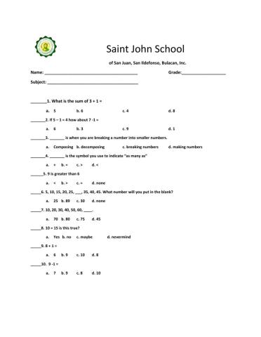 Monthly Exam