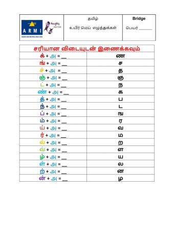 உயிர் மெய் எழுத்துக்கள்