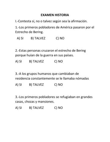 Examen historia