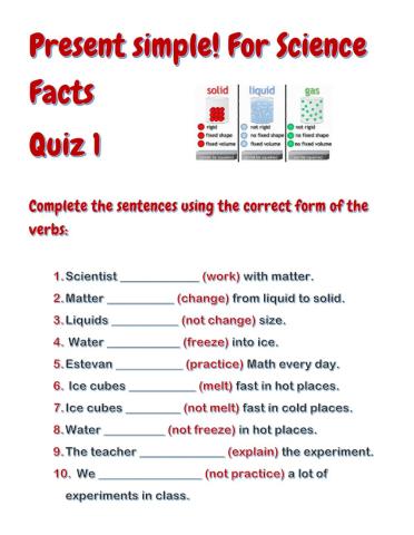 Present Simple for Science Facts