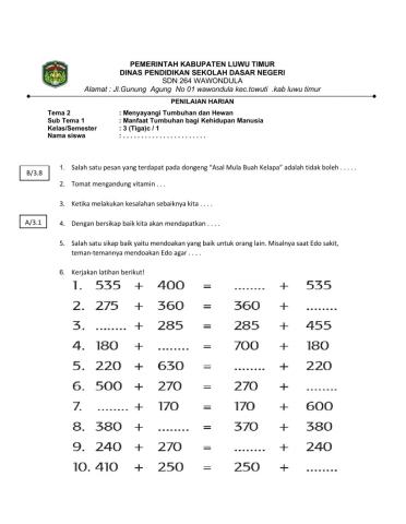 Penilaian Harian