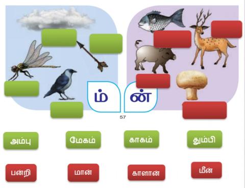 Tamil  - படங்களைப் பார்த்து பெயர்களை பொருத்துவேன்- pg no 57