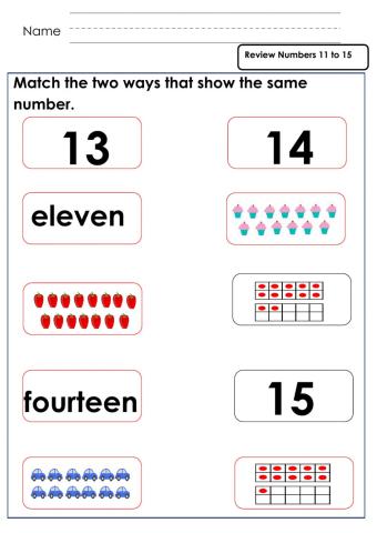 Review Numbers 11 to 15