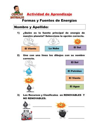 Formas y fuentes de energías