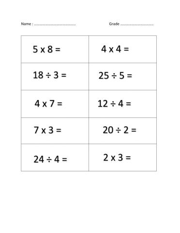 Mult and division review