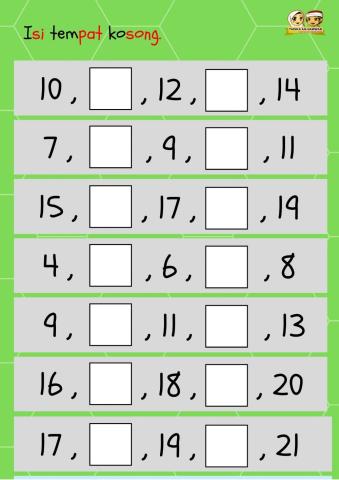 Maths : Pola Nombor 1-20