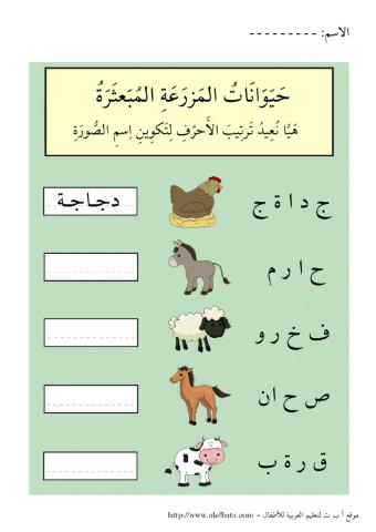 رتب الحروف حيوانات