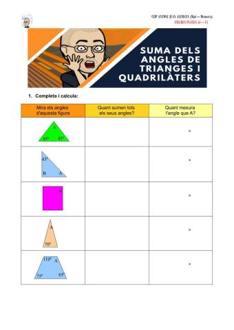 Suma d'angles en triangles i quadrilàters