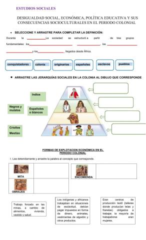 Organización social en la colonia