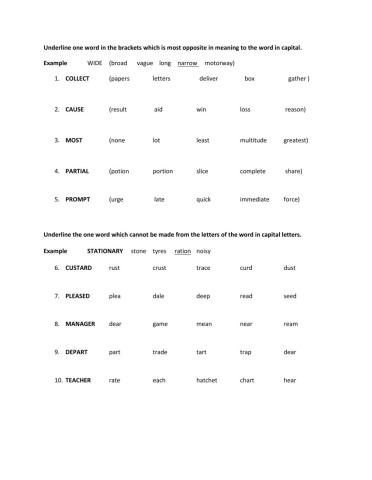 Verbal Reasoning