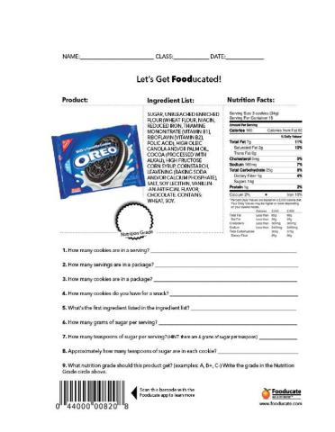 Nutrition Label - Oreo