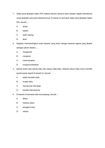 Latihan soal online dari word langsung