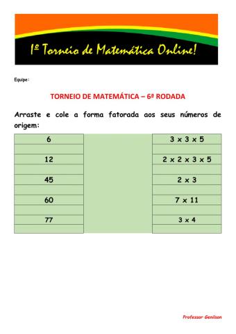 Torneio de matemática - 6ª rodada