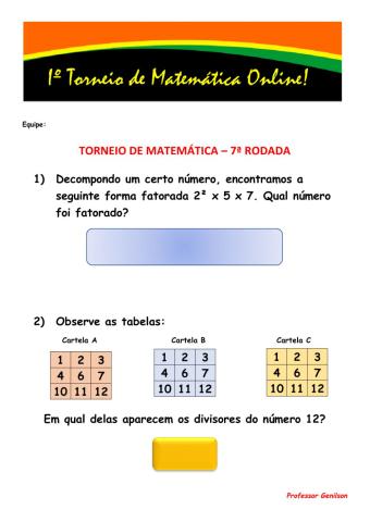 Torneio de matemática - 7ª rodada