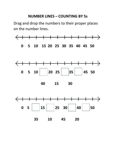 Number Lines - Counting By 5s