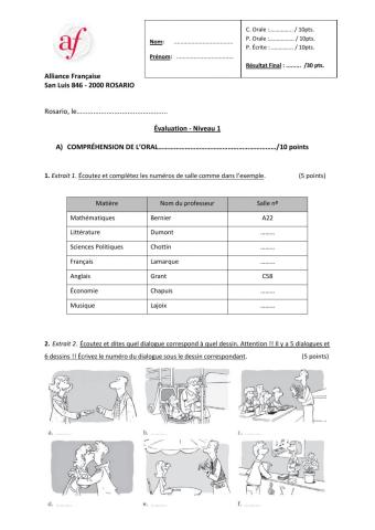 Niveau 1 examen 2020