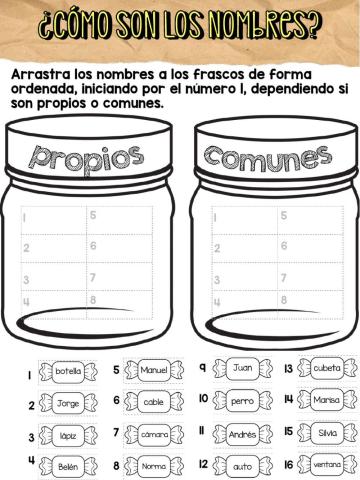 Nombres propios y comunes