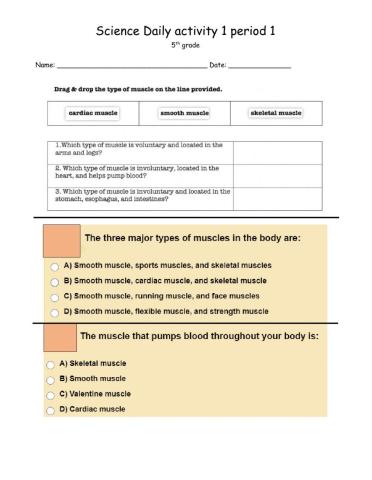 Science Daily activity 1 period 1 - Grade 6