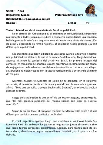 Actividad 6: género NOTICIA