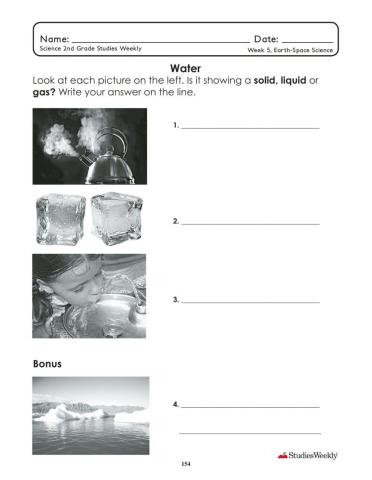 Week 21 Water - Solid, Liquid, Gas