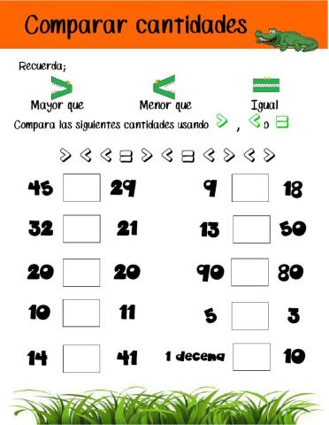 Comparar cantidades